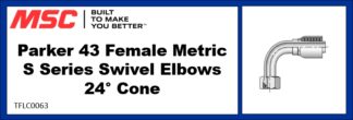Parker 43 Female Metric S Series Swivel Elbows 24° Cone