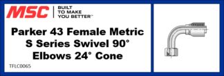 Parker 43 Female Metric S Series Swivel 90° Elbows 24° Cone