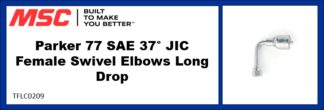 Parker 77 SAE 37° JIC Female Swivel Elbows Long Drop