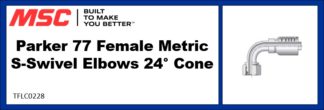 Parker 77 Female Metric S-Swivel Elbows 24° Cone