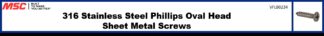 316 Stainless Steel Phillips Oval Head Sheet Metal Screws