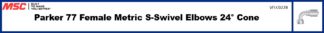 Parker 77 Female Metric S-Swivel Elbows 24° Cone