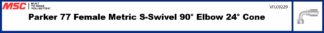 Parker 77 Female Metric S-Swivel 90° Elbow 24° Cone
