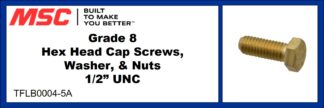 Grade 8 Hex Head Cap Screws, Washer, & Nuts 1/2” UNC