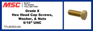 Grade 8 Hex Head Cap Screws, Washer, & Nuts 9/16” UNC