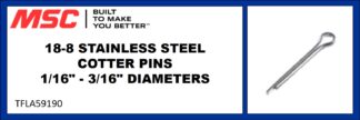 18-8 STAINLESS STEEL COTTER PINS 1/16" - 3/16" DIAMETERS