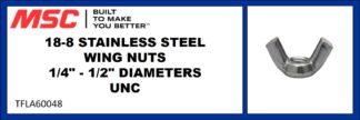 18-8 STAINLESS STEEL WING NUTS 1/4" - 1/2" DIAMETERS UNC