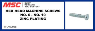 HEX HEAD MACHINE SCREWS NO. 6 - NO. 10 ZINC PLATING